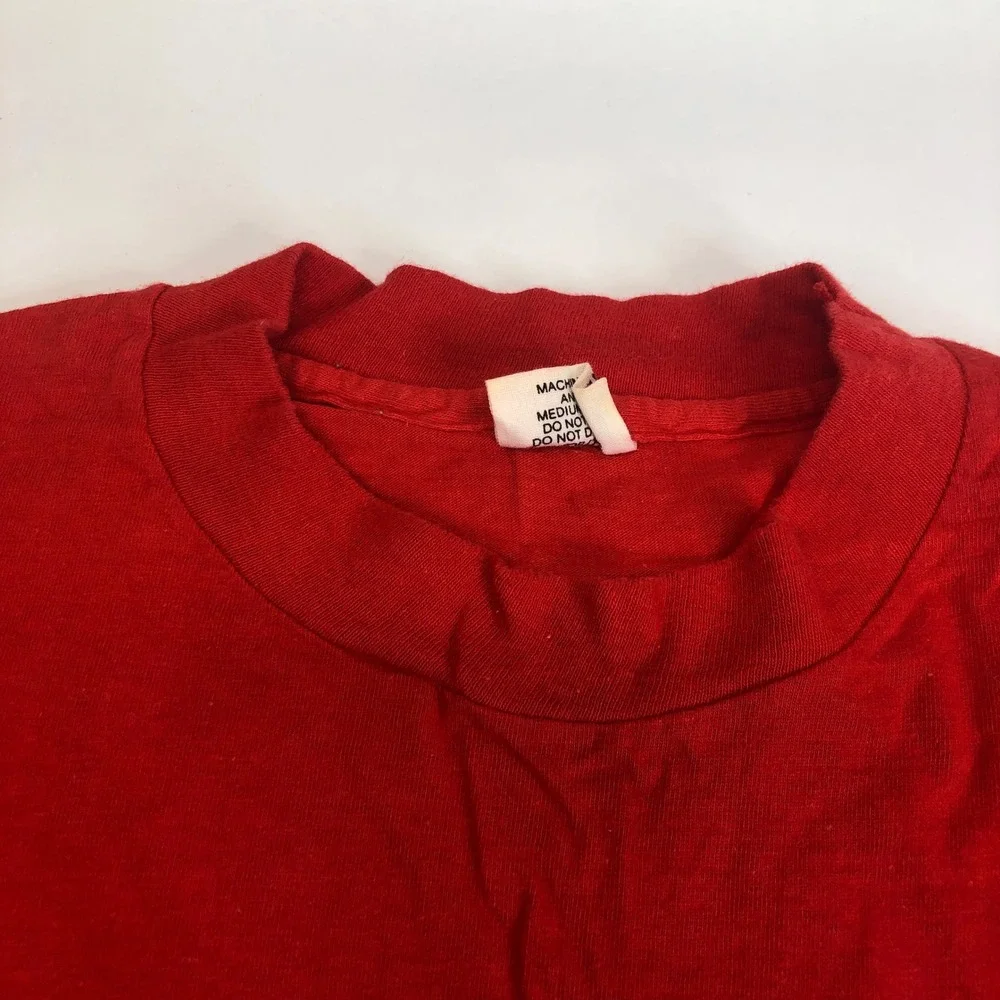 Hanes Beefy-T Hunting Graphic Funny Deer Hunter Red T-Shirt Large Single Stitch - Picture 7 of 12